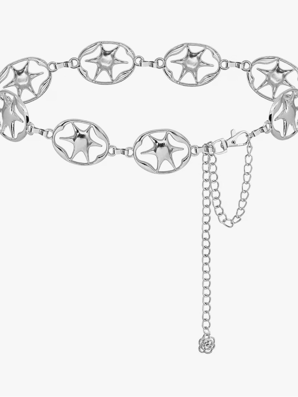 Silver Star Motif Chain Bracelet - Women's Jewelry